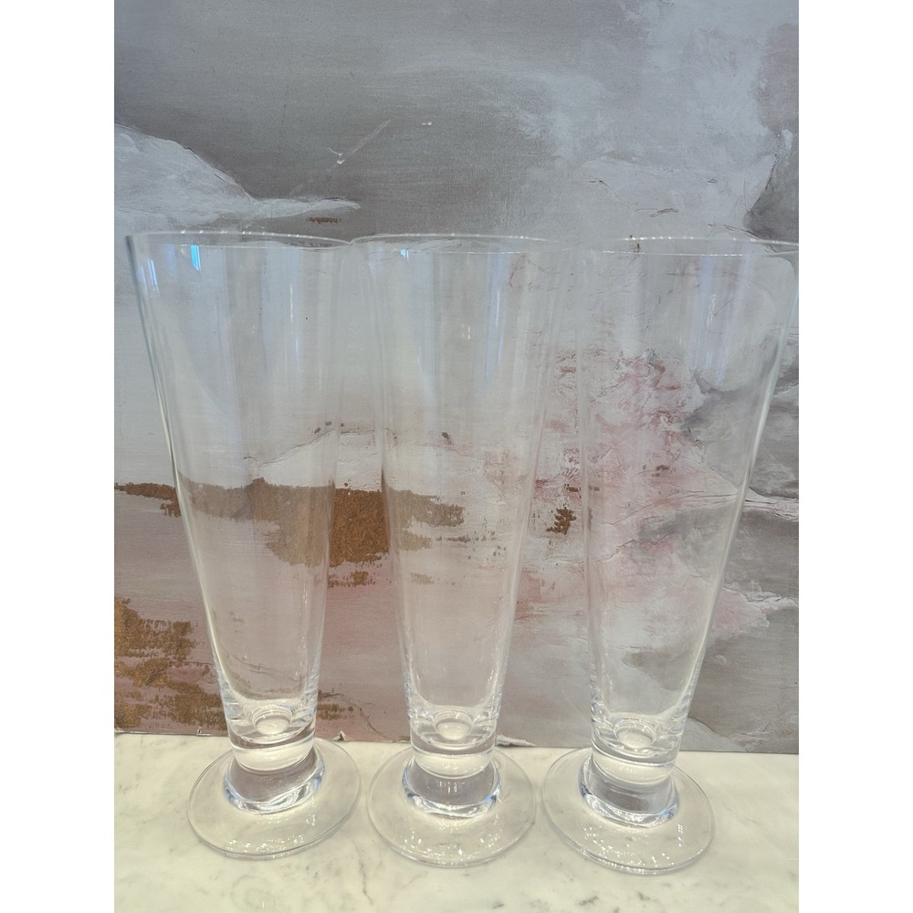 Marquis By Waterford Vintage Crystal Pilsner Beer Glasses Set of 3 Barware